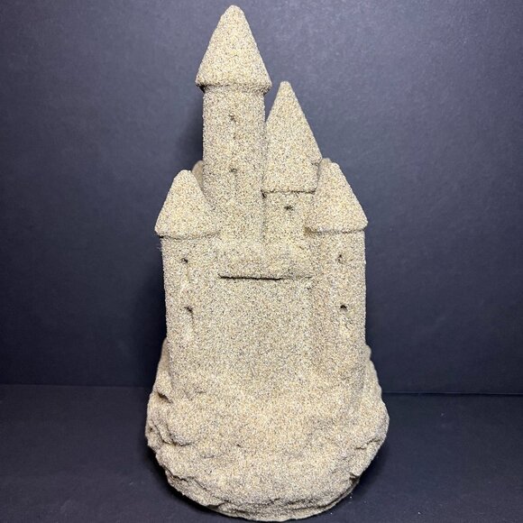 Vintage 1980s Real Multi Turret Sand Castle Sculpture Coastal Decor 7.5 x 4" - Picture 5 of 8